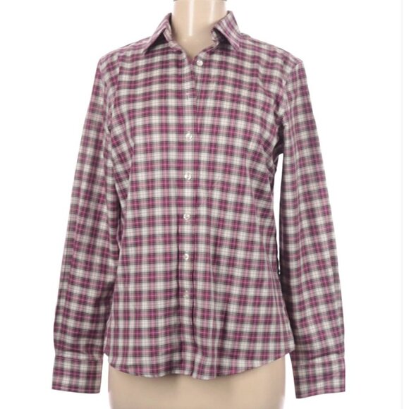 Lands’ End | Pink Plaid Button Down Shirt - Picture 5 of 6